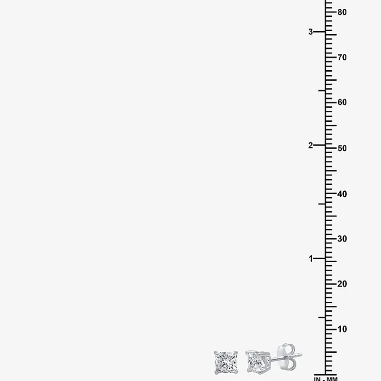 Ever Star (G / SI1-SI2) 1 CT. T.W. Lab-Grown Diamond Princess-cut Stud Earrings in 10K or 14K Gold