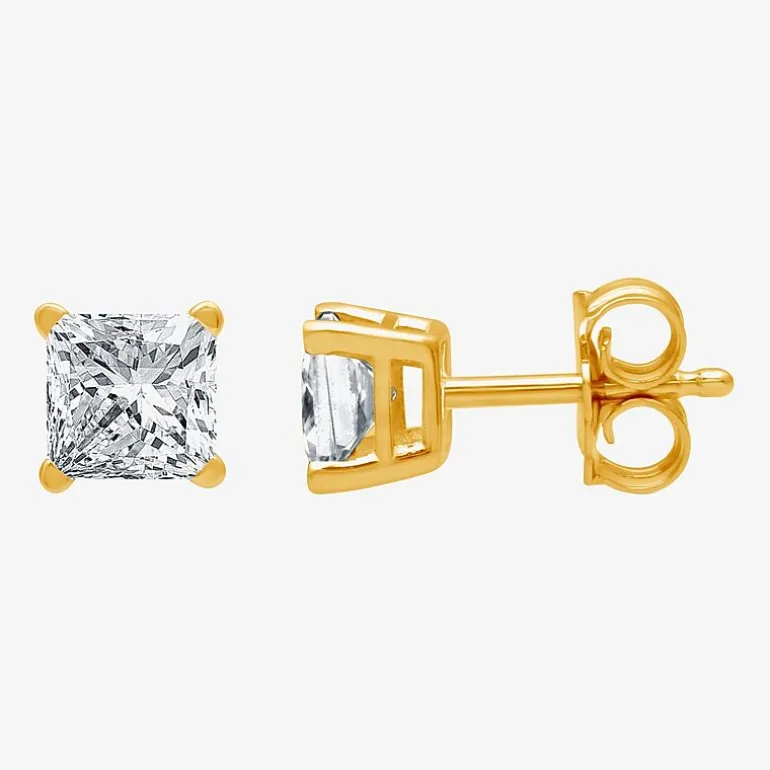 Ever Star (G / SI1-SI2) 1 CT. T.W. Lab-Grown Diamond Princess-cut Stud Earrings in 10K or 14K Gold