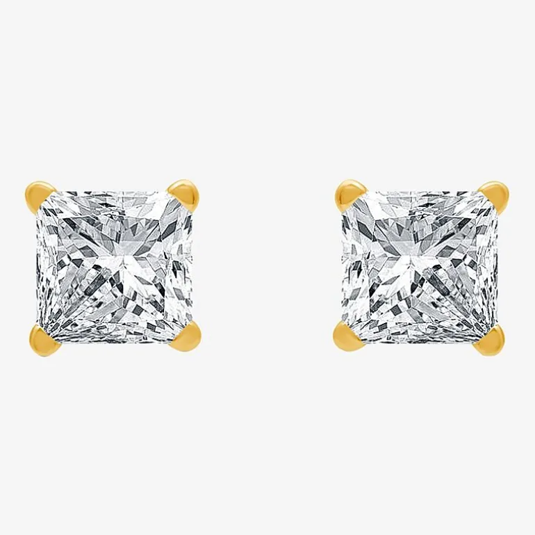 Ever Star (G / SI1-SI2) 1 CT. T.W. Lab-Grown Diamond Princess-cut Stud Earrings in 10K or 14K Gold