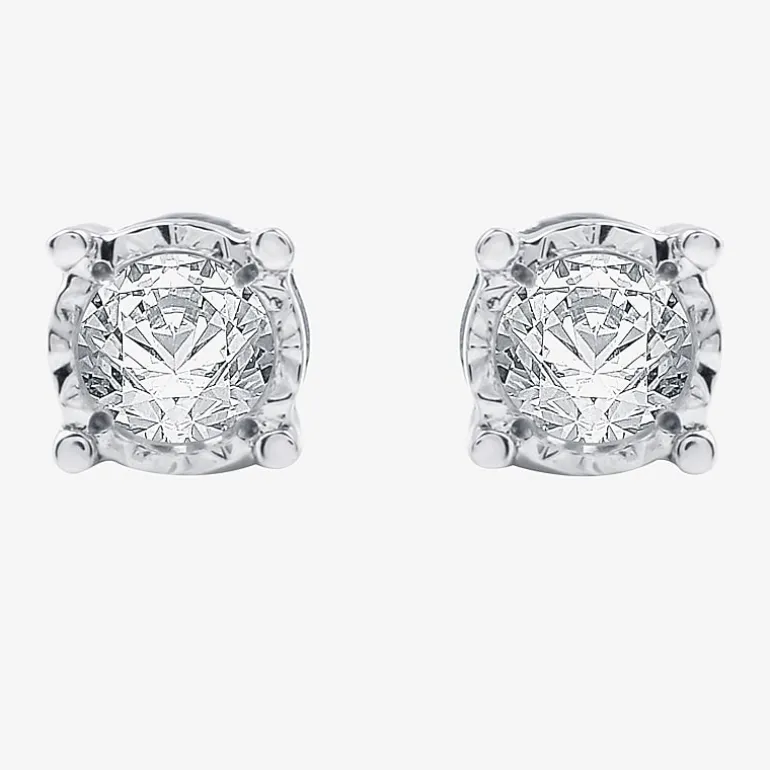 Ever Star (G / SI1-SI2) 1/2 CT. T.W. Lab Grown White Diamond Sterling Silver Round 2-pc. Jewelry Set
