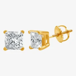 Ever Star (G / SI1-SI2) 2 CT. T.W. Lab-Grown Diamond 10K or 14K Gold Princess Stud Earrings