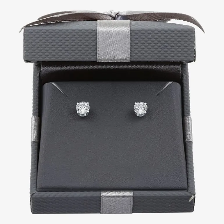 Ever Star (G / VS2) 1 CT. T.W. Lab Grown White Diamond 14K Gold 5.2mm Round Stud Earrings