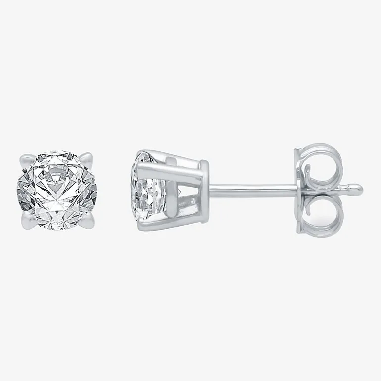 Ever Star (G / VS2) 1 CT. T.W. Lab Grown White Diamond 14K Gold 5.2mm Round Stud Earrings