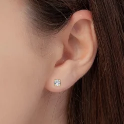 Ever Star (G / VS2) 1 CT. T.W. Lab Grown White Diamond 14K Gold 5.2mm Round Stud Earrings