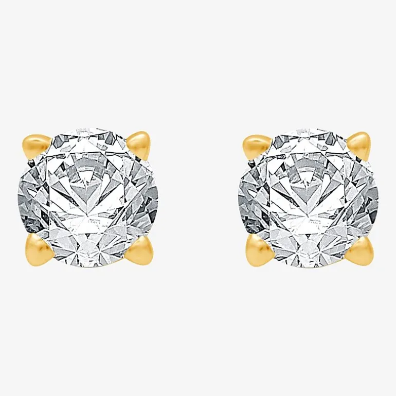 Ever Star (G / VS2) 1 CT. T.W. Lab Grown White Diamond 14K Gold 5.2mm Round Stud Earrings