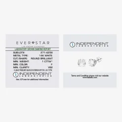 Ever Star (G / VS2) 1 CT. T.W. Lab Grown White Diamond 14K Gold 5.2mm Round Stud Earrings