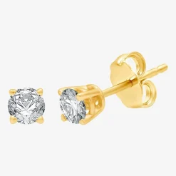Ever Star (G / VS2) 1 CT. T.W. Lab Grown White Diamond 14K Gold 5.2mm Round Stud Earrings