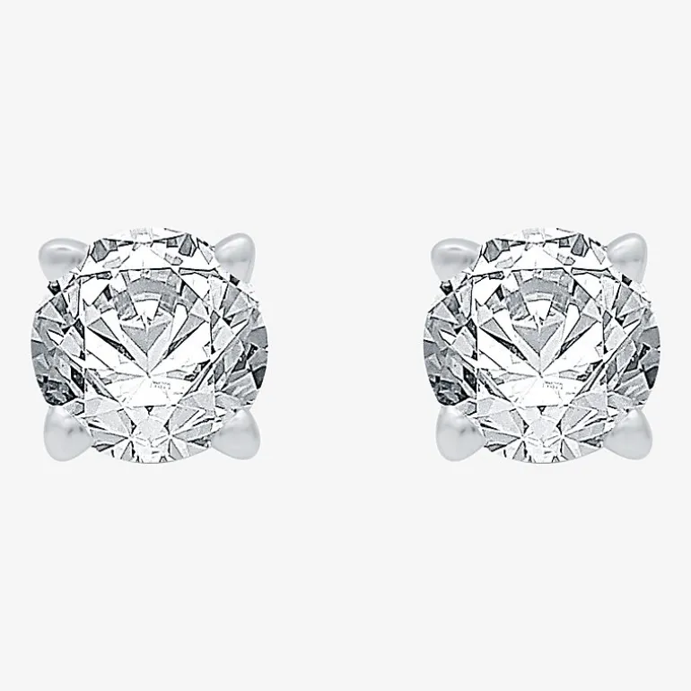 Ever Star (G / VS2) 1 CT. T.W. Lab Grown White Diamond 14K Gold 5.2mm Round Stud Earrings