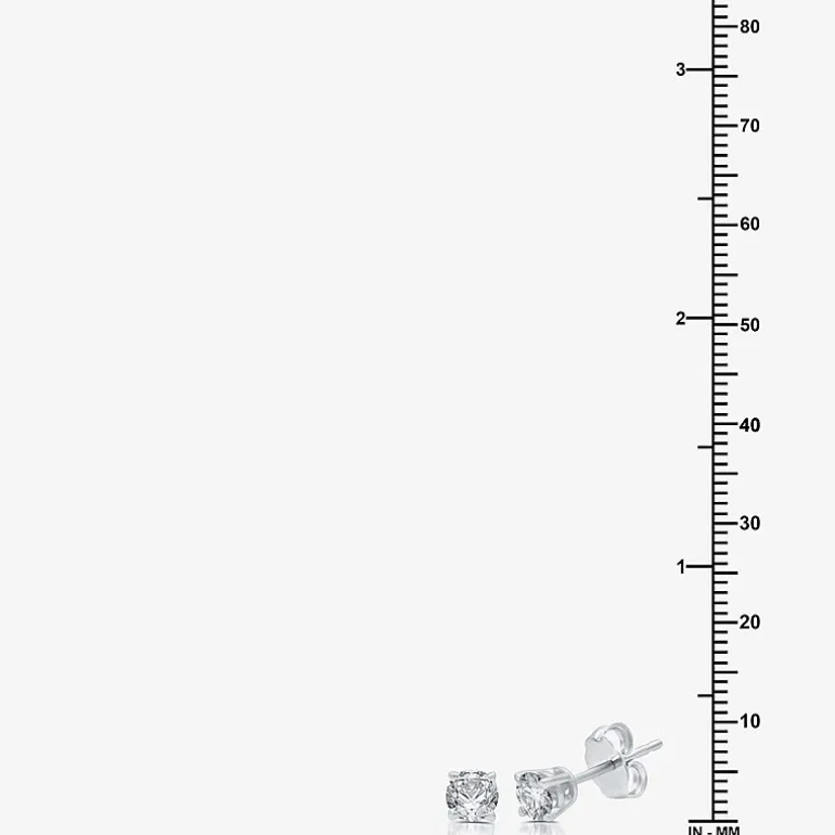 Ever Star (G / VS2) 1 CT. T.W. Lab Grown White Diamond 14K Gold 5.2mm Round Stud Earrings