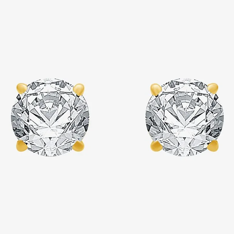 Ever Star (G / VS2) 1 1/2 CT. T.W. Lab Grown White Diamond 14K Gold 5.8mm Stud Earrings