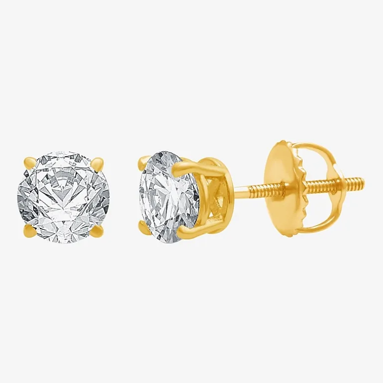 Ever Star (G / VS2) 1 1/2 CT. T.W. Lab Grown White Diamond 14K Gold 5.8mm Stud Earrings