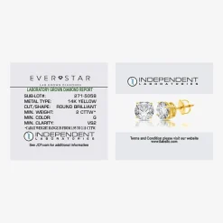 Ever Star (G / VS2) 2 CT. T.W. Lab Grown White Diamond 14K Gold 6.3mm Round Stud Earrings