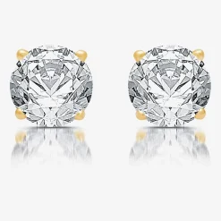 Ever Star (G / VS2) 2 CT. T.W. Lab Grown White Diamond 14K Gold 6.3mm Round Stud Earrings