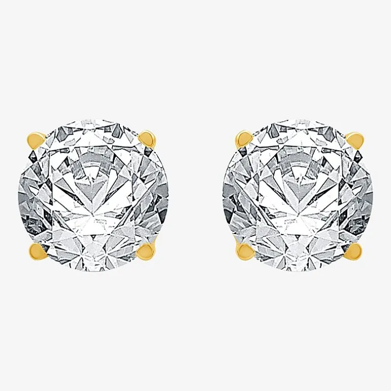 Ever Star (G / Vs1-Vs2) 4 CT. T.W. Lab Grown White Diamond 14K Gold Round Stud Earrings