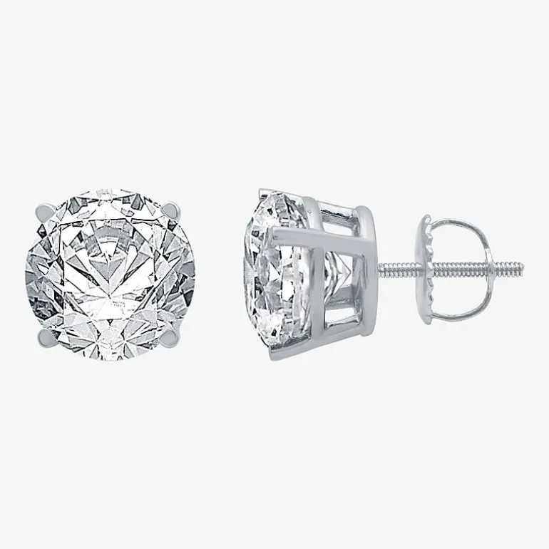 Ever Star (G / Vs1-Vs2) 4 CT. T.W. Lab Grown White Diamond 14K Gold Round Stud Earrings