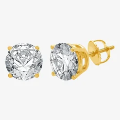 Ever Star (G / Vs1-Vs2) 4 CT. T.W. Lab Grown White Diamond 14K Gold Round Stud Earrings