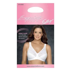 Exquisite Form®  Women's FULLY Lace Wireless Back & Posture Support Bra with Front Closure-5100565