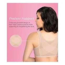 Exquisite Form®  Women's FULLY Lace Wireless Back & Posture Support Bra with Front Closure-5100565