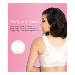 Exquisite Form®  Women's FULLY Lace Wireless Back & Posture Support Bra with Front Closure-5100565