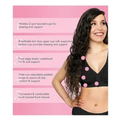 Exquisite Form®  Women's FULLY Lace Wireless Back & Posture Support Bra with Front Closure-5100565