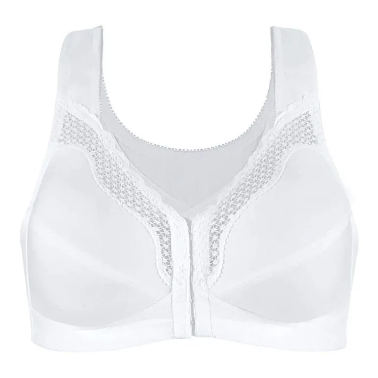 Exquisite Form® Women's FULLY Wireless Cotton Back & Posture Support Bra with Front Closure & Lace- 5100531