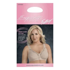 Exquisite Form® Women's FULLY Wireless Cotton Back & Posture Support Bra with Front Closure & Lace- 5100531