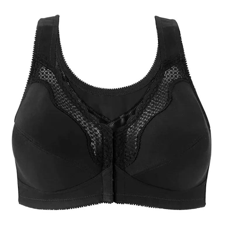 Exquisite Form® Women's FULLY Wireless Cotton Back & Posture Support Bra with Front Closure & Lace- 5100531