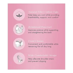 Exquisite Form® Women's FULLY Wireless Cotton Back & Posture Support Bra with Front Closure & Lace- 5100531