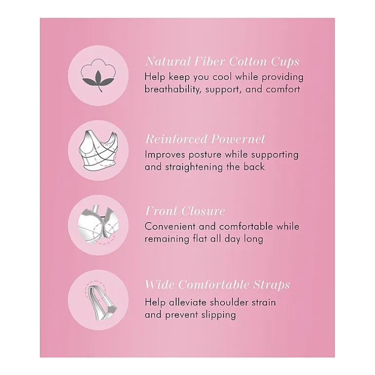 Exquisite Form® Women's FULLY Wireless Cotton Back & Posture Support Bra with Front Closure & Lace- 5100531