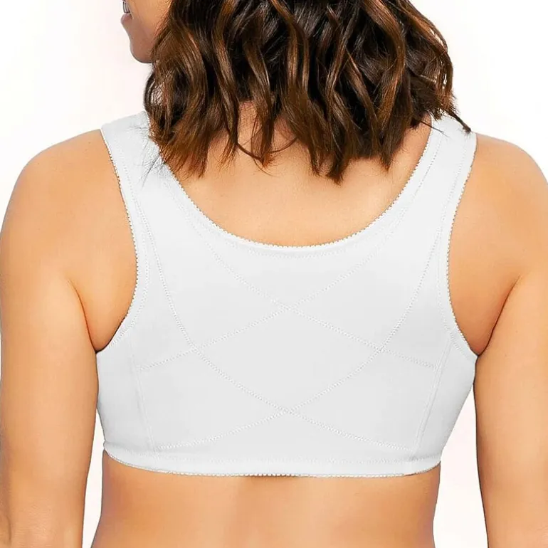 Exquisite Form® Women's FULLY Wireless Cotton Back & Posture Support Bra with Front Closure & Lace- 5100531