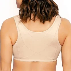Exquisite Form® Women's FULLY Wireless Cotton Back & Posture Support Bra with Front Closure & Lace- 5100531
