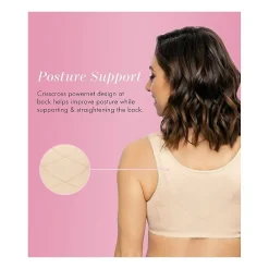 Exquisite Form® Women's FULLY Wireless Cotton Back & Posture Support Bra with Front Closure & Lace- 5100531