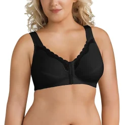 Exquisite Form® Women's FULLY Wireless Cotton Back & Posture Support Bra with Front Closure & Lace- 5100531