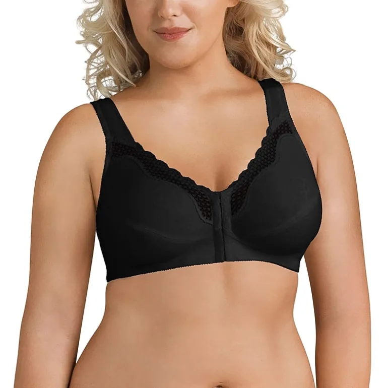 Exquisite Form® Women's FULLY Wireless Cotton Back & Posture Support Bra with Front Closure & Lace- 5100531