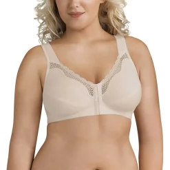 Exquisite Form® Women's FULLY Wireless Cotton Back & Posture Support Bra with Front Closure & Lace- 5100531