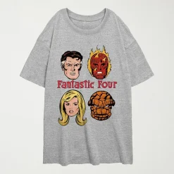Fantastic Four Comic Tee Womens Juniors Crew Neck Short Sleeve Regular Fit Graphic T-Shirt