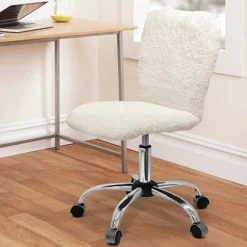 Faux Fur Task Adjustable Roll Chair