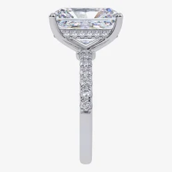 (F-G /Vs2-Si1) Womens 2 1/4 CT. T.W. Lab Grown White Diamond 14K Gold Rectangular Side Stone Engagement Ring