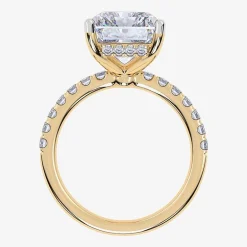 (F-G /Vs2-Si1) Womens 2 1/4 CT. T.W. Lab Grown White Diamond 14K Gold Rectangular Side Stone Engagement Ring