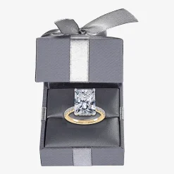 (F-G /Vs2-Si1) Womens 2 1/4 CT. T.W. Lab Grown White Diamond 14K Gold Rectangular Side Stone Engagement Ring