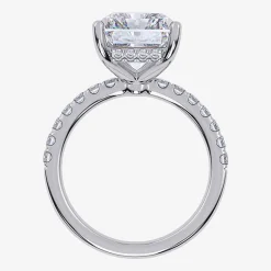 (F-G /Vs2-Si1) Womens 2 1/4 CT. T.W. Lab Grown White Diamond 14K Gold Rectangular Side Stone Engagement Ring