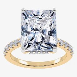 (F-G /Vs2-Si1) Womens 2 1/4 CT. T.W. Lab Grown White Diamond 14K Gold Rectangular Side Stone Engagement Ring