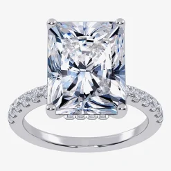 (F-G /Vs2-Si1) Womens 2 1/4 CT. T.W. Lab Grown White Diamond 14K Gold Rectangular Side Stone Engagement Ring
