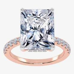 (F-G /Vs2-Si1) Womens 2 1/4 CT. T.W. Lab Grown White Diamond 14K Gold Rectangular Side Stone Engagement Ring
