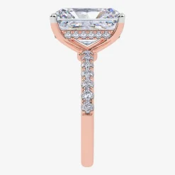 (F-G /Vs2-Si1) Womens 2 1/4 CT. T.W. Lab Grown White Diamond 14K Gold Rectangular Side Stone Engagement Ring