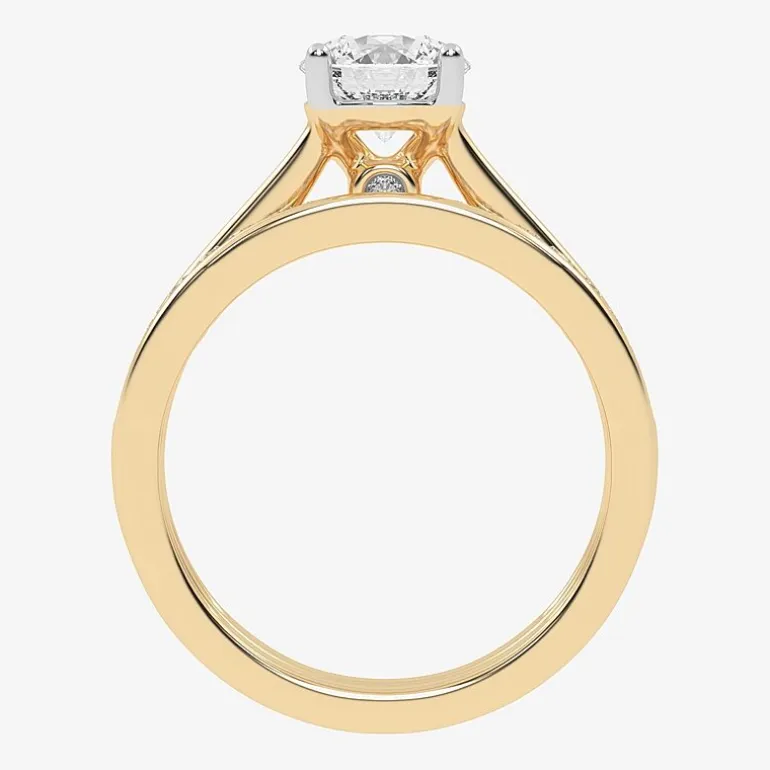 (F-G /Vs2-Si1) Womens 2 1/2 CT. T.W. Lab Grown White Diamond 10K Gold Round Side Stone Bridal Set