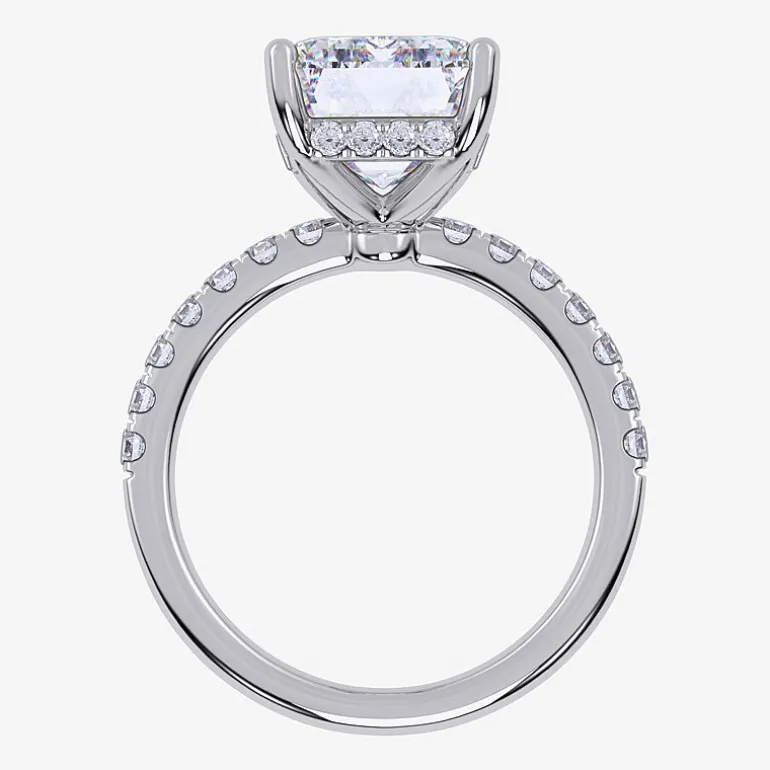 (F-G /Vs2-Si1) Womens 10 1/2 Ct. T.W. Lab Grown White Diamond 14K Gold Side Stone Engagement Ring