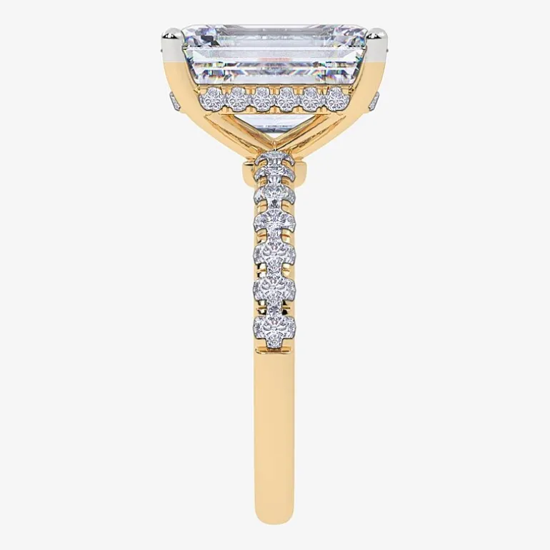 (F-G /Vs2-Si1) Womens 10 1/2 Ct. T.W. Lab Grown White Diamond 14K Gold Side Stone Engagement Ring