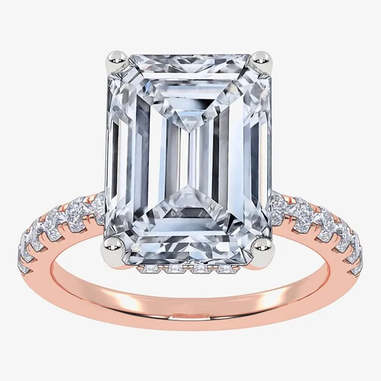 (F-G /Vs2-Si1) Womens 10 1/2 Ct. T.W. Lab Grown White Diamond 14K Gold Side Stone Engagement Ring