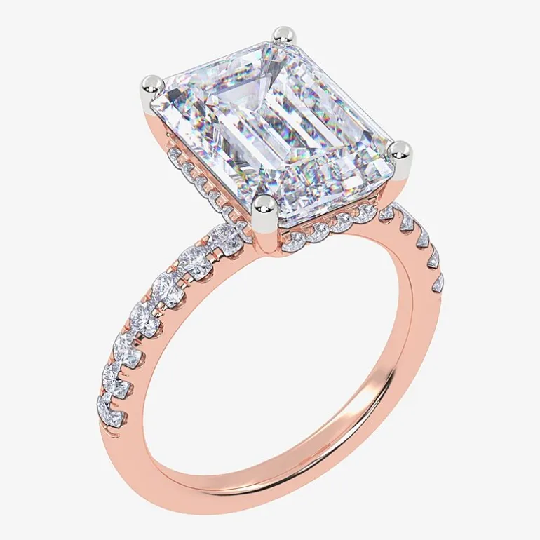(F-G /Vs2-Si1) Womens 10 1/2 Ct. T.W. Lab Grown White Diamond 14K Gold Side Stone Engagement Ring